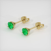 0.66 Ct.Tw. Emerald Earrings, 18K Yellow Gold 2