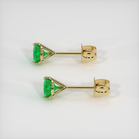 0.66 Ct.Tw. Emerald Earrings, 18K Yellow Gold 3