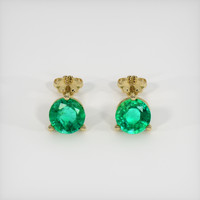1.25 Ct.Tw. Emerald Earrings, 18K Yellow Gold 1