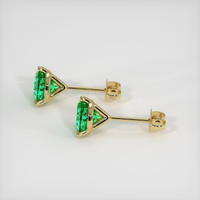 1.25 Ct.Tw. Emerald Earrings, 18K Yellow Gold 3