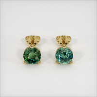 <span>1.79</span>&nbsp;<span class="tooltip-light">Ct.Tw.<span class="tooltiptext">Total Carat Weight</span></span> Sapphire Earrings, 18K Yellow Gold 1