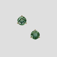<span>1.72</span>&nbsp;<span class="tooltip-light">Ct.Tw.<span class="tooltiptext">Total Carat Weight</span></span> Green Sapphire Earrings, 18K Yellow Gold 1