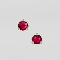 <span>0.93</span>&nbsp;<span class="tooltip-light">Ct.Tw.<span class="tooltiptext">Total Carat Weight</span></span> Pinkish Red Ruby Earrings, 18K Yellow Gold 1