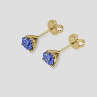 <span>1.01</span> <span class="tooltip-light">Ct.Tw.<span class="tooltiptext">Total Carat Weight</span></span> Blue Sapphire Earrings, 18K Yellow Gold 3