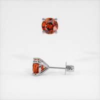 <span>2.15</span>&nbsp;<span class="tooltip-light">Ct.Tw.<span class="tooltiptext">Total Carat Weight</span></span> Orange Sapphire Earrings, Platinum 950 2