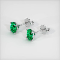 <span>1.43</span>&nbsp;<span class="tooltip-light">Ct.Tw.<span class="tooltiptext">Total Carat Weight</span></span> Emerald Earrings, Platinum 950 2