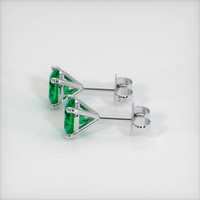 <span>1.43</span>&nbsp;<span class="tooltip-light">Ct.Tw.<span class="tooltiptext">Total Carat Weight</span></span> Emerald Earrings, Platinum 950 3