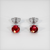 <span>0.67</span>&nbsp;<span class="tooltip-light">Ct.Tw.<span class="tooltiptext">Total Carat Weight</span></span> Ruby Earrings, Platinum 950 1