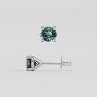 <span>0.93</span> <span class="tooltip-light">Ct.Tw.<span class="tooltiptext">Total Carat Weight</span></span> Bluish Green Sapphire Earrings, Platinum 950 2