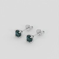 <span>0.93</span> <span class="tooltip-light">Ct.Tw.<span class="tooltiptext">Total Carat Weight</span></span> Bluish Green Sapphire Earrings, Platinum 950 3