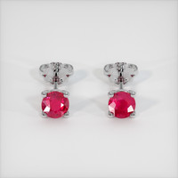 <span>0.65</span>&nbsp;<span class="tooltip-light">Ct.Tw.<span class="tooltiptext">Total Carat Weight</span></span> Ruby Earrings, Platinum 950 1