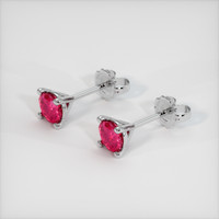 <span>0.65</span>&nbsp;<span class="tooltip-light">Ct.Tw.<span class="tooltiptext">Total Carat Weight</span></span> Ruby Earrings, Platinum 950 2