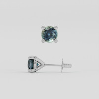 <span>1.31</span> <span class="tooltip-light">Ct.Tw.<span class="tooltiptext">Total Carat Weight</span></span> Greenish Blue Sapphire Earrings, Platinum 950 2