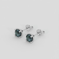 <span>1.31</span> <span class="tooltip-light">Ct.Tw.<span class="tooltiptext">Total Carat Weight</span></span> Greenish Blue Sapphire Earrings, Platinum 950 3