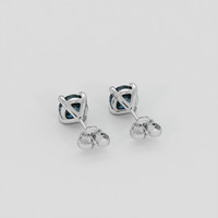 <span>1.31</span> <span class="tooltip-light">Ct.Tw.<span class="tooltiptext">Total Carat Weight</span></span> Greenish Blue Sapphire Earrings, Platinum 950 4