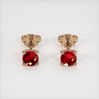 <span>1.14</span> <span class="tooltip-light">Ct.Tw.<span class="tooltiptext">Total Carat Weight</span></span> Ruby Earrings, 14K Rose Gold 1