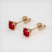 <span>0.61</span>&nbsp;<span class="tooltip-light">Ct.Tw.<span class="tooltiptext">Total Carat Weight</span></span> Ruby Earrings, 14K Rose Gold 2