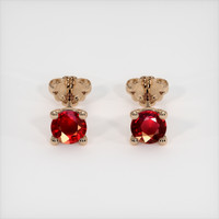 <span>0.67</span>&nbsp;<span class="tooltip-light">Ct.Tw.<span class="tooltiptext">Total Carat Weight</span></span> Ruby Earrings, 14K Rose Gold 1