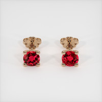 <span>0.73</span>&nbsp;<span class="tooltip-light">Ct.Tw.<span class="tooltiptext">Total Carat Weight</span></span> Ruby Earrings, 14K Rose Gold 1