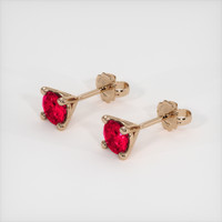 1.37 Ct.Tw. Ruby Earrings, 14K Rose Gold 2