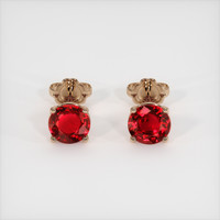 3.07 Ct.Tw. Ruby Earrings, 14K Rose Gold 1