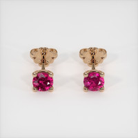 0.87 Ct.Tw. Ruby Earrings, 14K Rose Gold 1