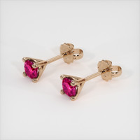 0.87 Ct.Tw. Ruby Earrings, 14K Rose Gold 2