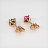 0.87 Ct.Tw. Ruby Earrings, 14K Rose Gold 4