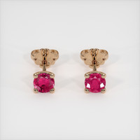 <span>0.45</span>&nbsp;<span class="tooltip-light">Ct.Tw.<span class="tooltiptext">Total Carat Weight</span></span> Ruby Earrings, 14K Rose Gold 1