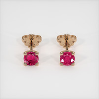 0.85 Ct.Tw. Ruby Earrings, 14K Rose Gold 1