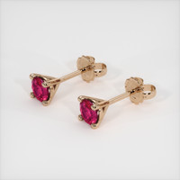 0.85 Ct.Tw. Ruby Earrings, 14K Rose Gold 2