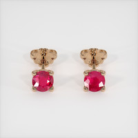 <span>0.65</span>&nbsp;<span class="tooltip-light">Ct.Tw.<span class="tooltiptext">Total Carat Weight</span></span> Ruby Earrings, 14K Rose Gold 1