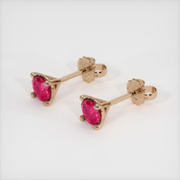 <span>0.65</span>&nbsp;<span class="tooltip-light">Ct.Tw.<span class="tooltiptext">Total Carat Weight</span></span> Ruby Earrings, 14K Rose Gold 2