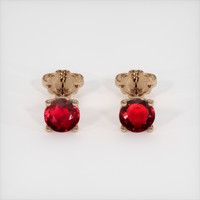 <span>1.10</span>&nbsp;<span class="tooltip-light">Ct.Tw.<span class="tooltiptext">Total Carat Weight</span></span> Ruby Earrings, 14K Rose Gold 1