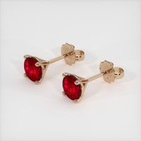 2.05 Ct.Tw. Ruby Earrings, 14K Rose Gold 2