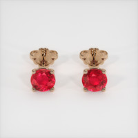 <span>1.39</span>&nbsp;<span class="tooltip-light">Ct.Tw.<span class="tooltiptext">Total Carat Weight</span></span> Ruby Earrings, 14K Rose Gold 1