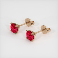 <span>1.39</span>&nbsp;<span class="tooltip-light">Ct.Tw.<span class="tooltiptext">Total Carat Weight</span></span> Ruby Earrings, 14K Rose Gold 2