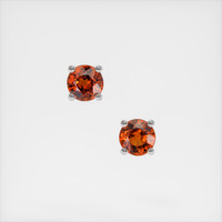 <span>2.15</span> <span class="tooltip-light">Ct.Tw.<span class="tooltiptext">Total Carat Weight</span></span> Orange Sapphire Earrings, 14K White Gold 1
