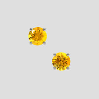 <span>2.13</span>&nbsp;<span class="tooltip-light">Ct.Tw.<span class="tooltiptext">Total Carat Weight</span></span> Yellow Sapphire Earrings, 14K White Gold 1