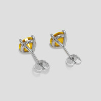 <span>2.13</span> <span class="tooltip-light">Ct.Tw.<span class="tooltiptext">Total Carat Weight</span></span> Yellow Sapphire Earrings, 14K White Gold 4