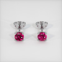 <span>0.87</span>&nbsp;<span class="tooltip-light">Ct.Tw.<span class="tooltiptext">Total Carat Weight</span></span> Ruby Earrings, 14K White Gold 1