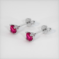 <span>0.87</span>&nbsp;<span class="tooltip-light">Ct.Tw.<span class="tooltiptext">Total Carat Weight</span></span> Ruby Earrings, 14K White Gold 2