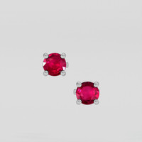 <span>0.85</span>&nbsp;<span class="tooltip-light">Ct.Tw.<span class="tooltiptext">Total Carat Weight</span></span> Ruby Earrings, 14K White Gold 1