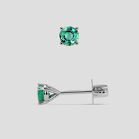 <span>0.50</span>&nbsp;<span class="tooltip-light">Ct.Tw.<span class="tooltiptext">Total Carat Weight</span></span> Emerald Earrings, 18K White Gold 2