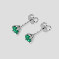 <span>0.50</span>&nbsp;<span class="tooltip-light">Ct.Tw.<span class="tooltiptext">Total Carat Weight</span></span> Emerald Earrings, 18K White Gold 3