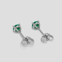<span>0.50</span>&nbsp;<span class="tooltip-light">Ct.Tw.<span class="tooltiptext">Total Carat Weight</span></span> Emerald Earrings, 18K White Gold 4