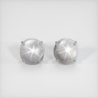 <span>10.06</span> <span class="tooltip-light">Ct.Tw.<span class="tooltiptext">Total Carat Weight</span></span> Grey Sapphire Earrings, 18K White Gold 1