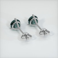 0.86 Ct.Tw. Bluish Green Sapphire Earrings, 18K White Gold 4