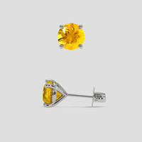 <span>2.13</span> <span class="tooltip-light">Ct.Tw.<span class="tooltiptext">Total Carat Weight</span></span> Yellow Sapphire Earrings, 18K White Gold 2