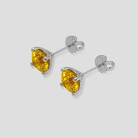 <span>2.13</span> <span class="tooltip-light">Ct.Tw.<span class="tooltiptext">Total Carat Weight</span></span> Yellow Sapphire Earrings, 18K White Gold 3